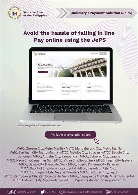 epayment judiciary gov ph|Did you know that you may now pay court .